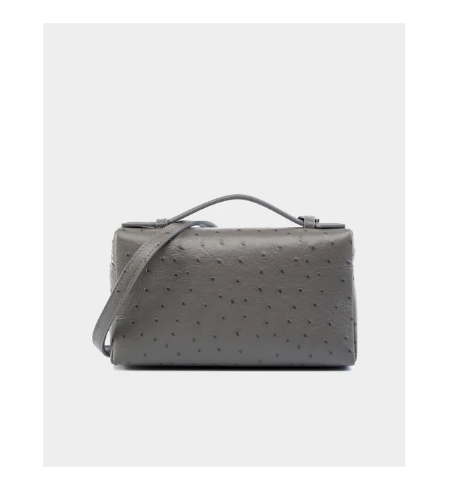 Alt view image 3 of 3 - Women's Genuine Leather Makeup Bag Shoulder and Crossbody Phone Bag Grey