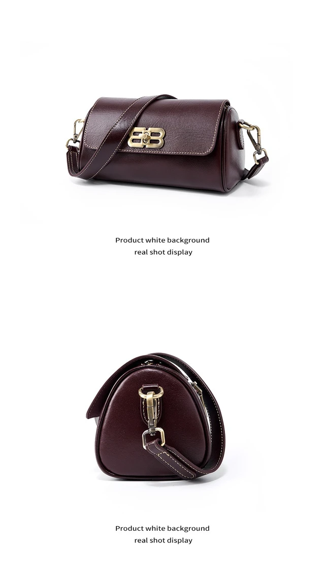 Alt view image 2 of 3 - Genuine Leather Women Handbag Brown