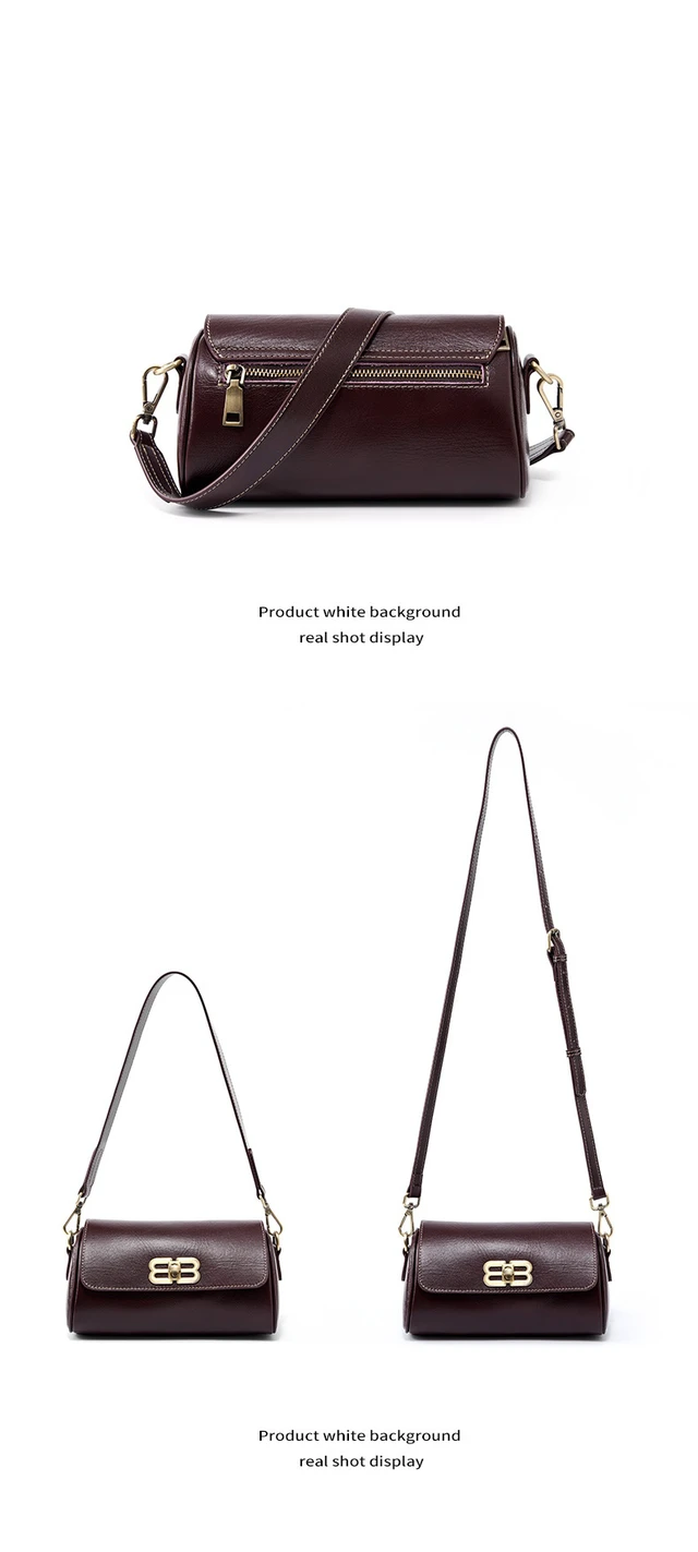 Alt view image 3 of 3 - Genuine Leather Women Handbag Brown