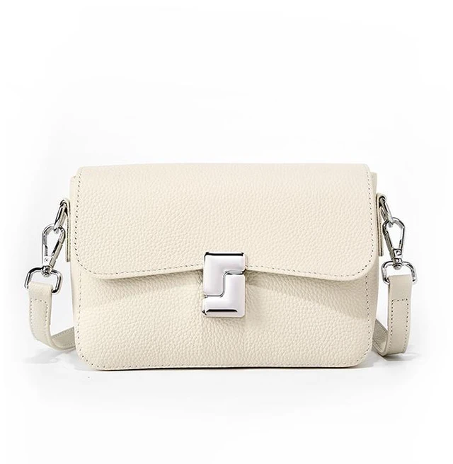Main image of Genuine Leather Women's Small Classy Crossbody Purse Top Handle Handbags White