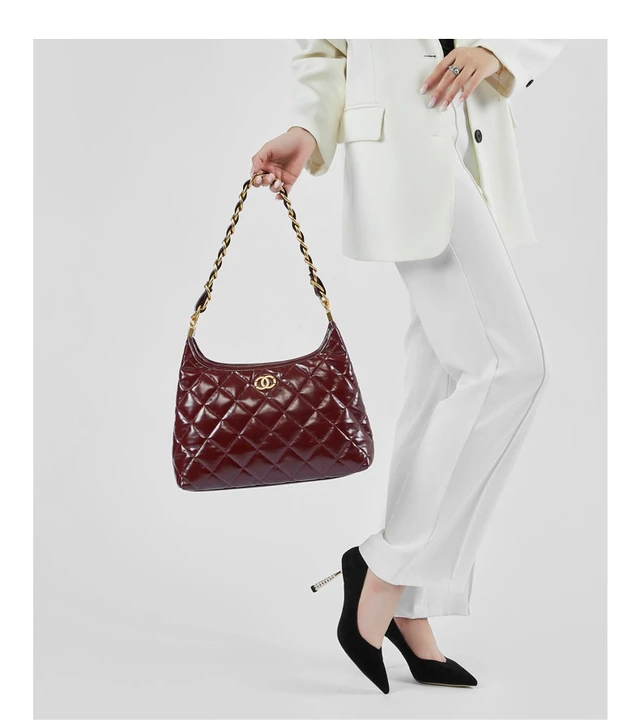 Alt view image 2 of 4 - Genuine Leather Hobo Purses and Handbags for Women Ladies Shoulder Crossbody Purse Red