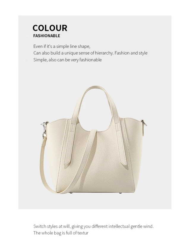 Alt view image 2 of 3 - Women Genuine Leather Shoulder Bags Purses and Handbags White