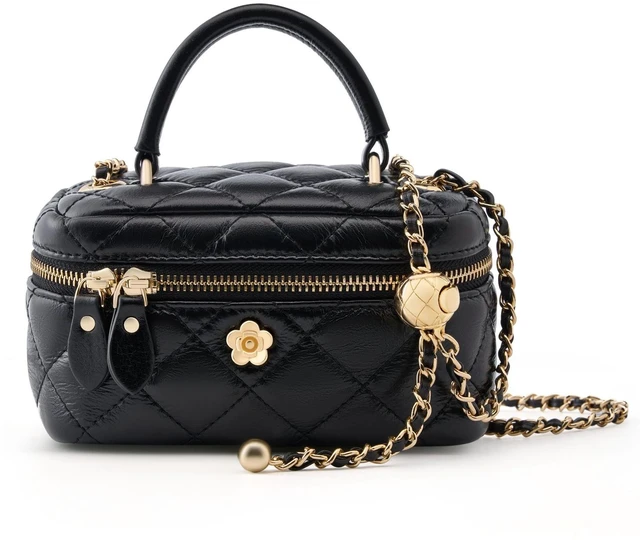 Main image of Genuine Leather Women Small Handbags Black