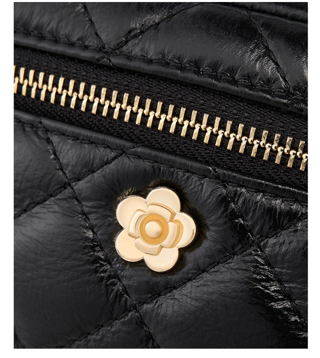Alt view image 5 of 5 - Genuine Leather Women Small Handbags Black