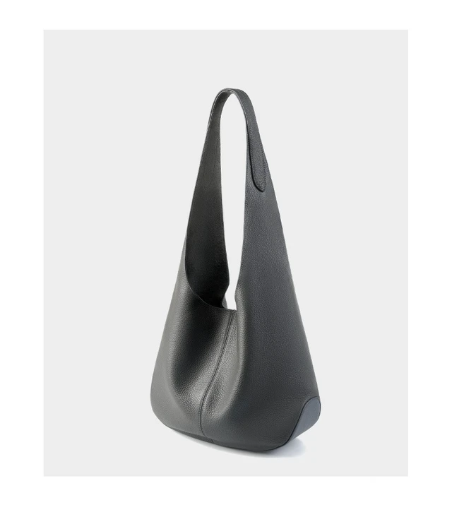 Alt view image 3 of 3 - Genuine Leather Tote Bucket Bags Hobo Shoulder Bags Purse and Handbags Grey