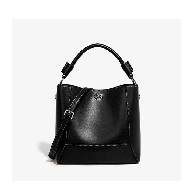 Alt view image 2 of 3 - Genuine Leather Tote Bag Ladies Travel Purses and Handbags Black