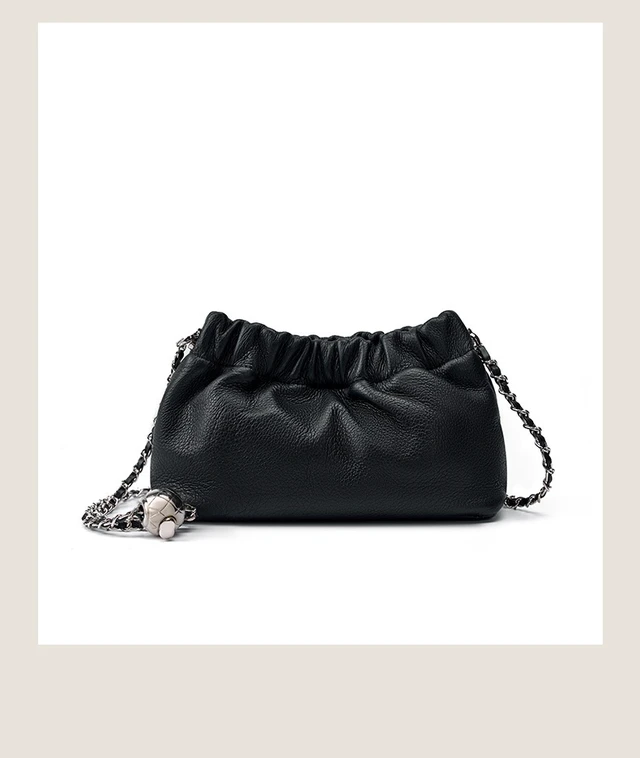 Alt view image 2 of 2 - Genuine Leather Tote Ladies Crossbody Bag Black