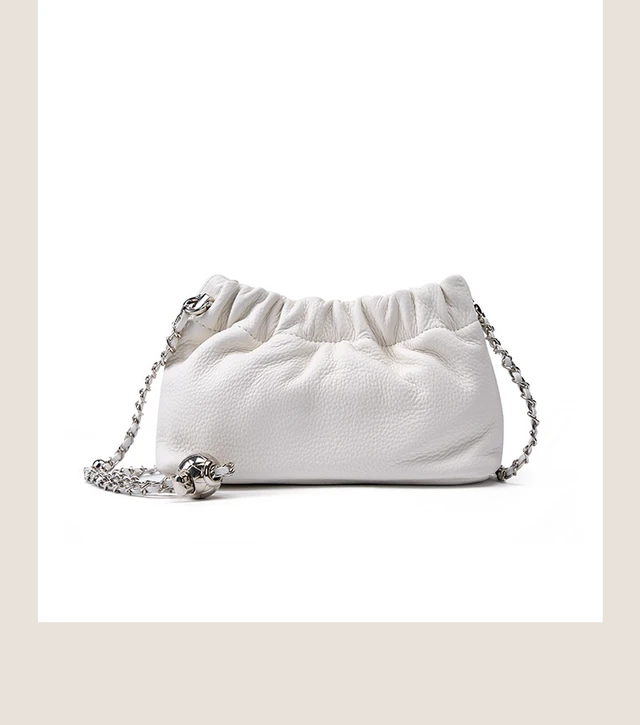 Alt view image 2 of 4 - Genuine Leather Tote Ladies Crossbody Bag White