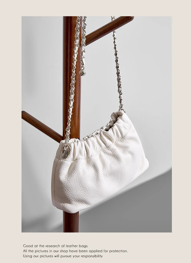 Alt view image 3 of 4 - Genuine Leather Tote Ladies Crossbody Bag White