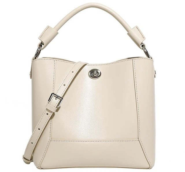 Main image of Genuine Leather Tote Bag Ladies Travel Purses and Handbags White