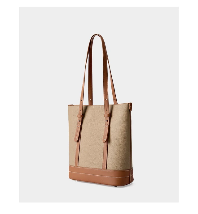 Alt view image 4 of 4 - Genuine Leather Women Tote Bag and Shoulder Bag Brown