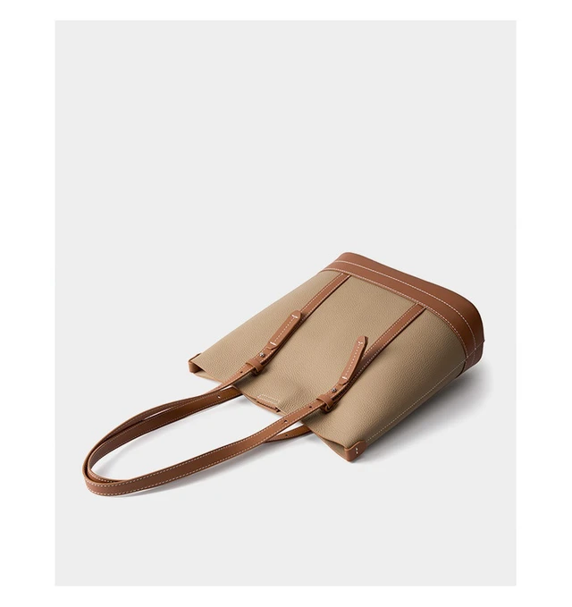 Alt view image 2 of 4 - Genuine Leather Women Tote Bag and Shoulder Bag Brown