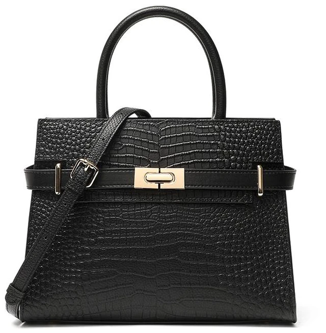 Main image of Large Capacity Genuine Leather Wedding Bag Mother's Handbag Black