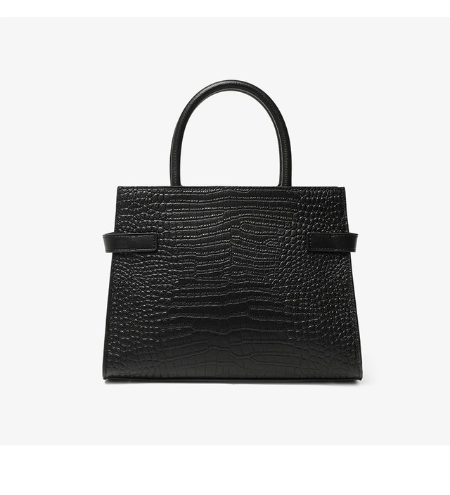 Alt view image 4 of 4 - Large Capacity Genuine Leather Wedding Bag Mother's Handbag Black