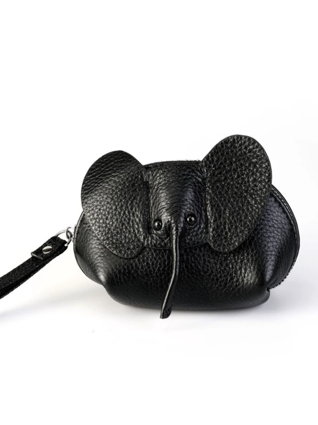 Alt view image 3 of 3 - Genuine Leather Elephant Coin Purse, Female key Bag, Card Bag
