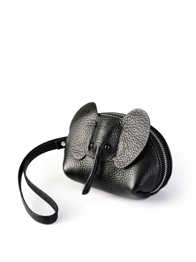Alt view image 2 of 3 - Genuine Leather Elephant Coin Purse, Female key Bag, Card Bag