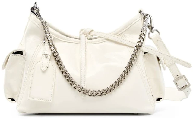 Main image of Soft Leather Hobo Handbags for Women Genuine Top Handle Bags Vintage Shoulder Purses White