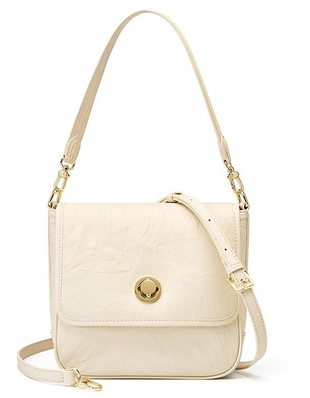 Main image of Genuine Leather Women Tote Handbags Crossbody Bag White