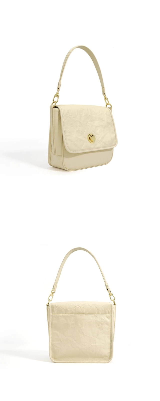 Alt view image 2 of 3 - Genuine Leather Women Tote Handbags Crossbody Bag White