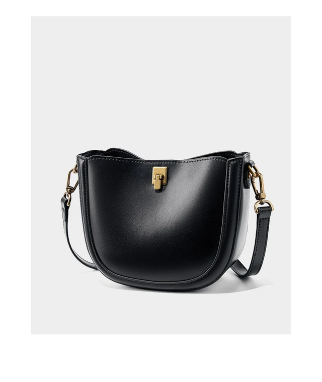 Alt view image 3 of 3 - Women Togo Cowhide Handbags Tote Shoulder Bag Black