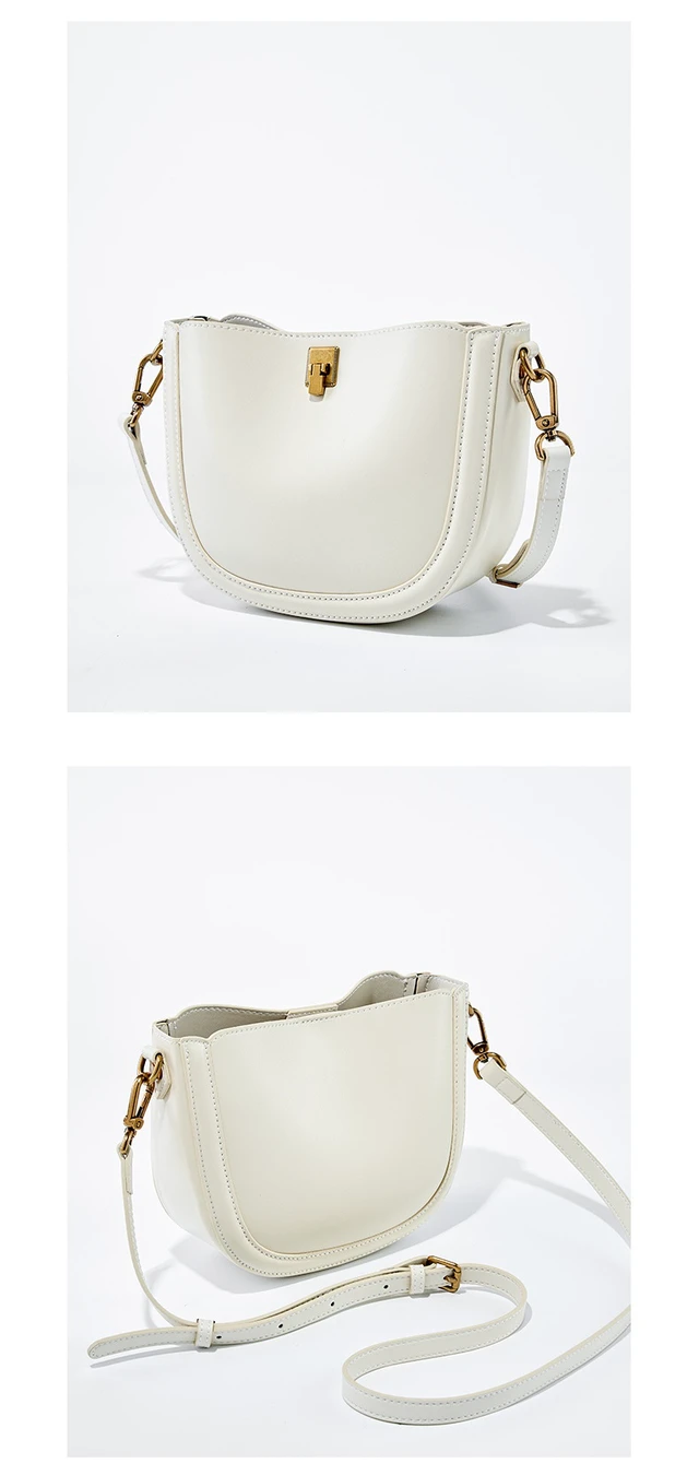 Alt view image 2 of 3 - Women Togo Cowhide Handbags Tote Shoulder Bag White