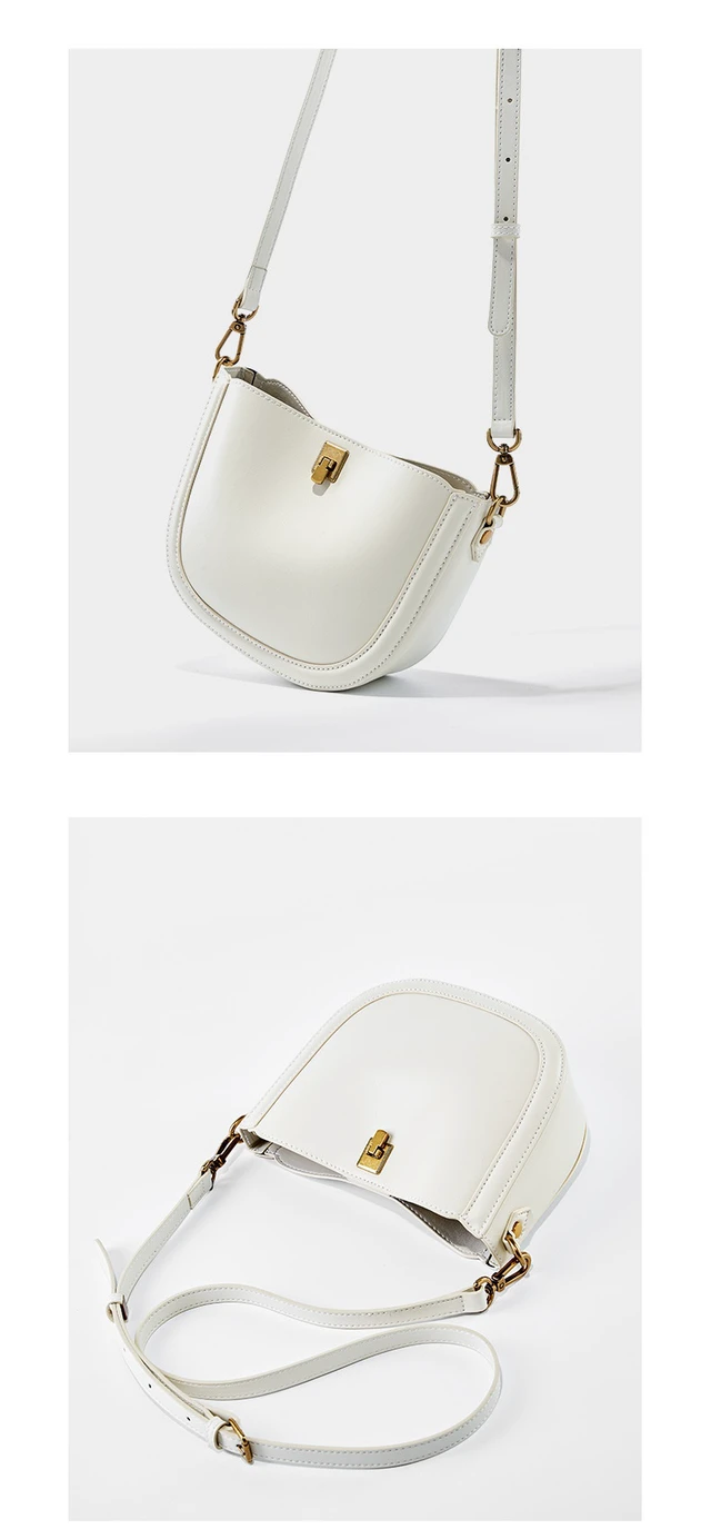 Alt view image 3 of 3 - Women Togo Cowhide Handbags Tote Shoulder Bag White