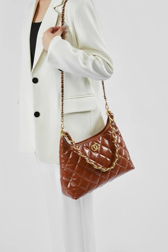 Alt view image 2 of 3 - Genuine Leather Hobo Purses and Handbags for Women Ladies Shoulder Crossbody Purse Brown