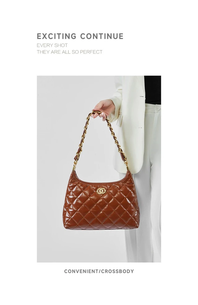 Alt view image 3 of 3 - Genuine Leather Hobo Purses and Handbags for Women Ladies Shoulder Crossbody Purse Brown