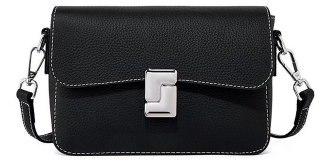 Main image of Genuine Leather Women's Small Classy Crossbody Purse Top Handle Handbags Black