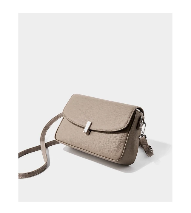 Alt view image 4 of 4 - Ladies'Cowhide Shoulder Bag Tote Handbag Grey