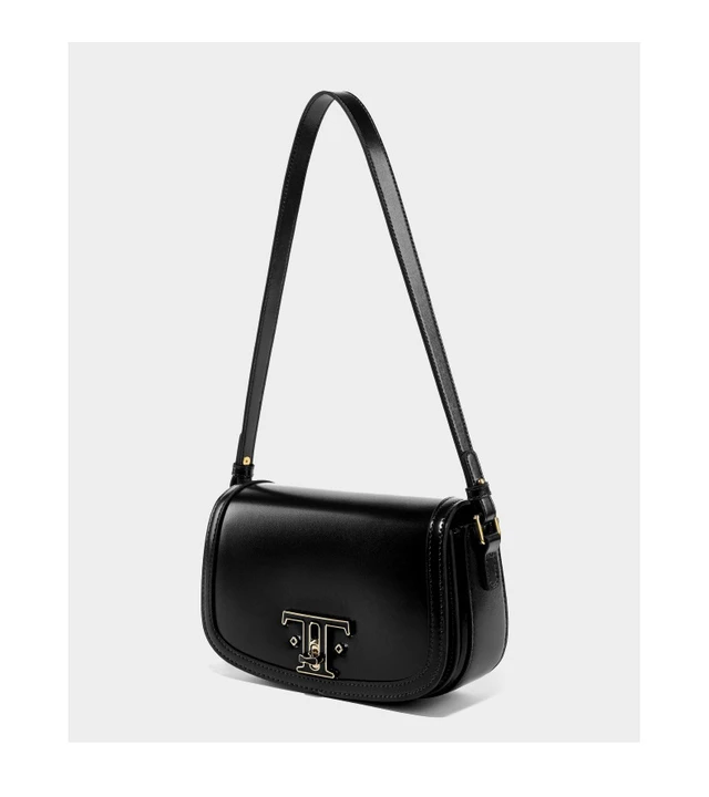 Alt view image 3 of 4 - Genuine Leather Saddle Bag Women Crossbody Bags Black