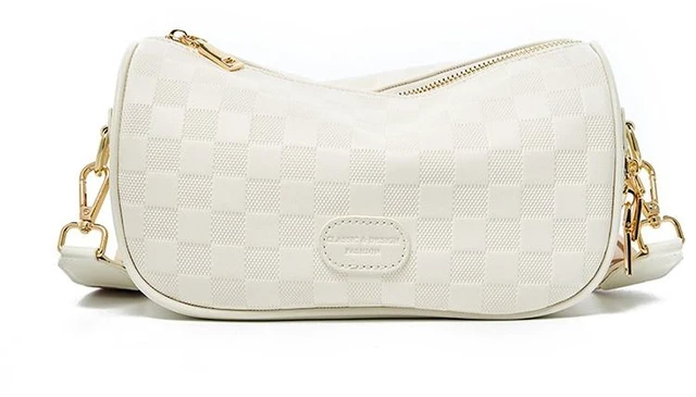 Main image of Genuine Leather Crossbody Bag Women Shoulder Bag White