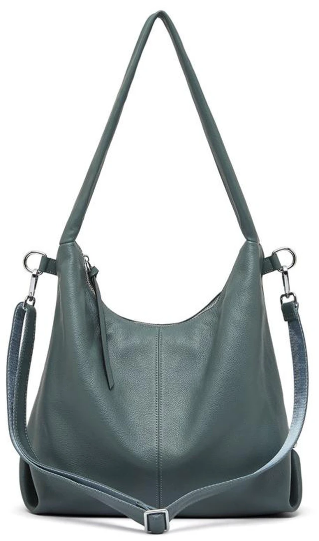 Main image of Women Genuine Leather Canvas Handbags Shoulder Bags Blue