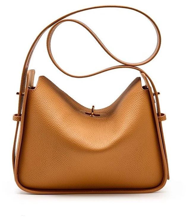 Main image of Women Genuine Leather Shoulder Bag College Tote Hobo Bags Brown