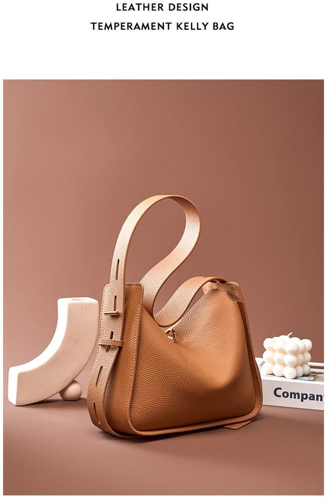 Alt view image 2 of 2 - Women Genuine Leather Shoulder Bag College Tote Hobo Bags Brown
