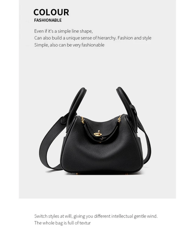 Alt view image 2 of 3 - Genuine Leather Mini Shoulder Bag Lindy Small Bag Black
