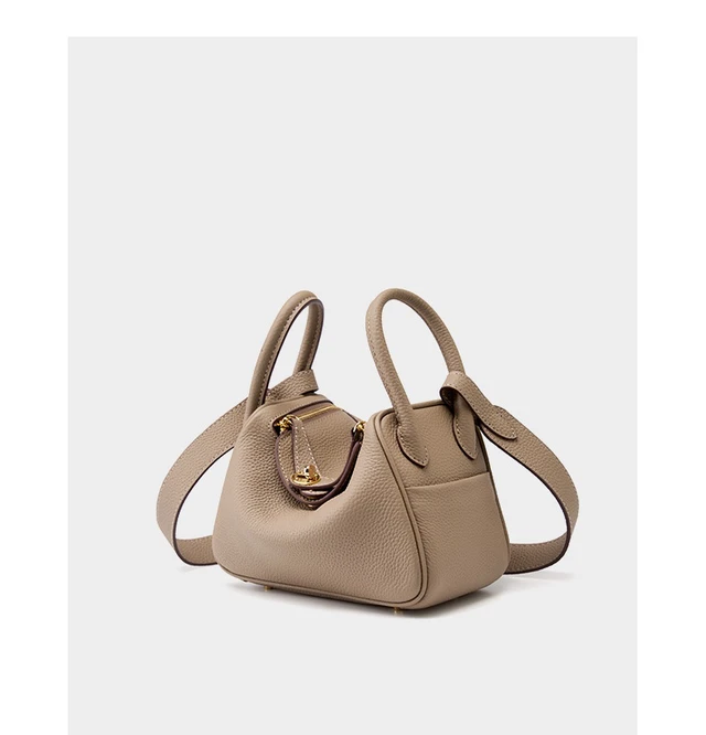 Alt view image 3 of 5 - Genuine Leather Mini Shoulder Bag Lindy Small Bag Grey