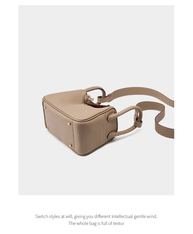 Alt view image 5 of 5 - Genuine Leather Mini Shoulder Bag Lindy Small Bag Grey