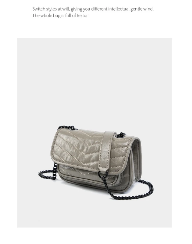 Alt view image 3 of 3 - Genuine Leather Women Designer Large Purse Work Handbags Womens Crossbody Purses Woman Shoulder Bags Grey