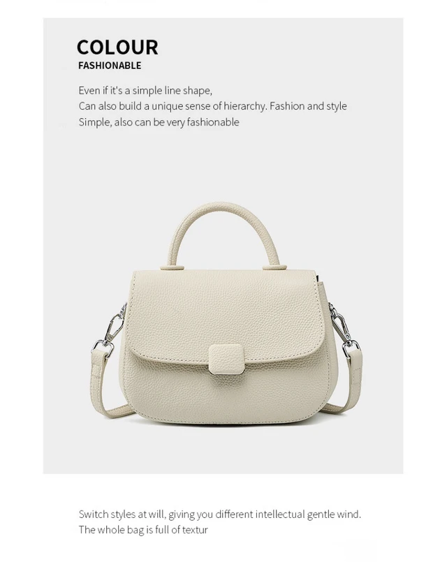 Alt view image 2 of 3 - Women Genuine Leather Shoulder Bags Classic Crossbody Purses White