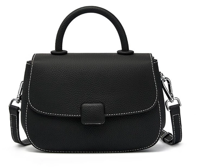 Main image of Women Genuine Leather Shoulder Bags Classic Crossbody Purses Black