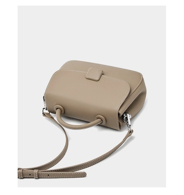 Alt view image 2 of 5 - Women Genuine Leather Shoulder Bags Classic Crossbody Purses Grey