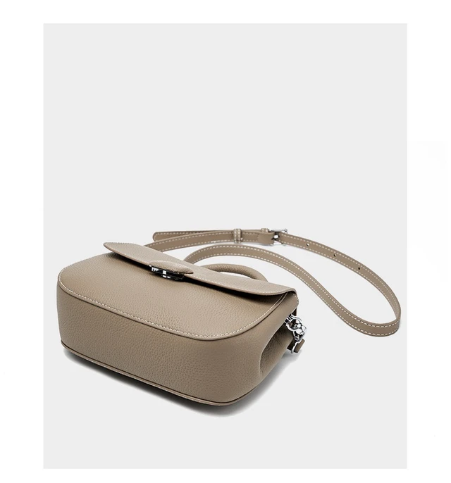 Alt view image 4 of 5 - Women Genuine Leather Shoulder Bags Classic Crossbody Purses Grey