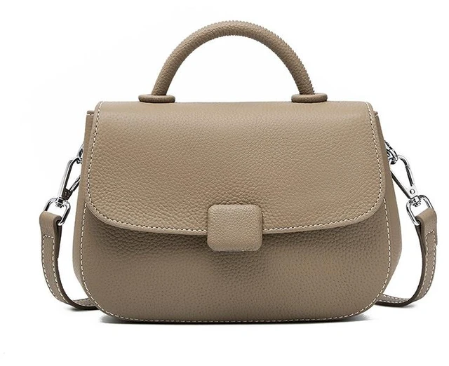 Main image of Women Genuine Leather Shoulder Bags Classic Crossbody Purses Grey