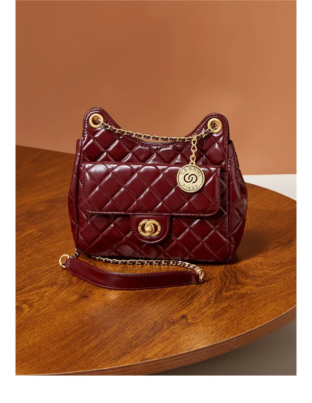 Alt view image 2 of 4 - Women Genuine Leather Shoulder Handbag Crossbody Bag Purple