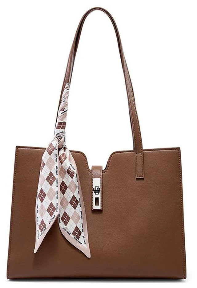 Main image of Women Genuine Leather Handbag Medium Top Handle Satchel Shoulder Bag Brown