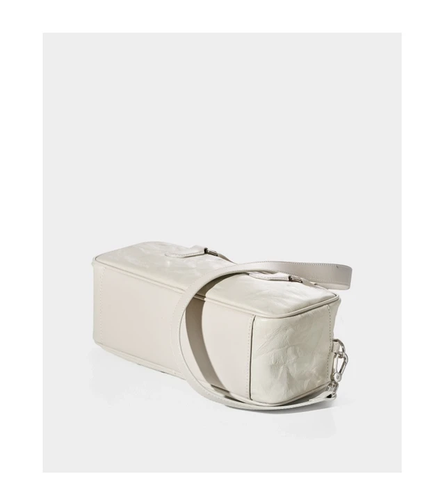 Alt view image 6 of 6 - Genuine Leather Boston Bowling Bag Women Handbag White