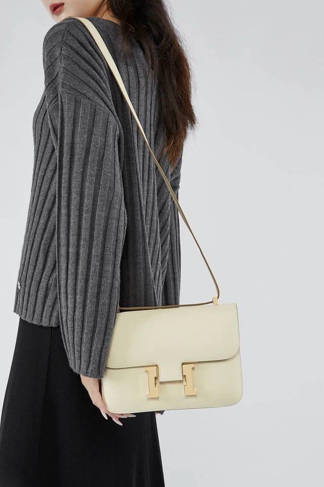 Alt view image 2 of 2 - Women Genuine Leather Crossbody Bag Luxury Handbag White