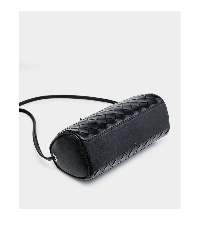 Alt view image 3 of 3 - Genuine Leather Women Pillow Bag Black