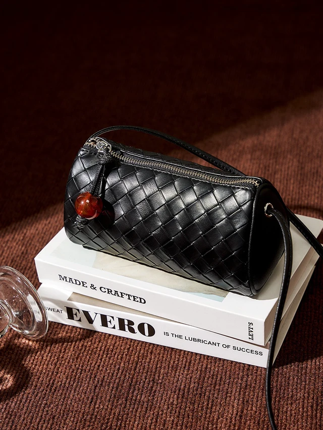 Alt view image 2 of 3 - Genuine Leather Women Pillow Bag Black